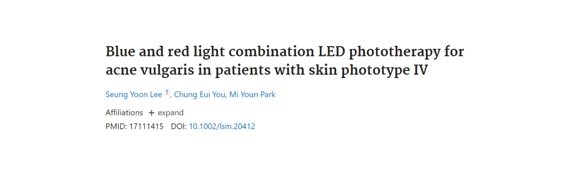 BLUE AND RED LIGHT LED THERAPY FOR ACNE VULGARIS