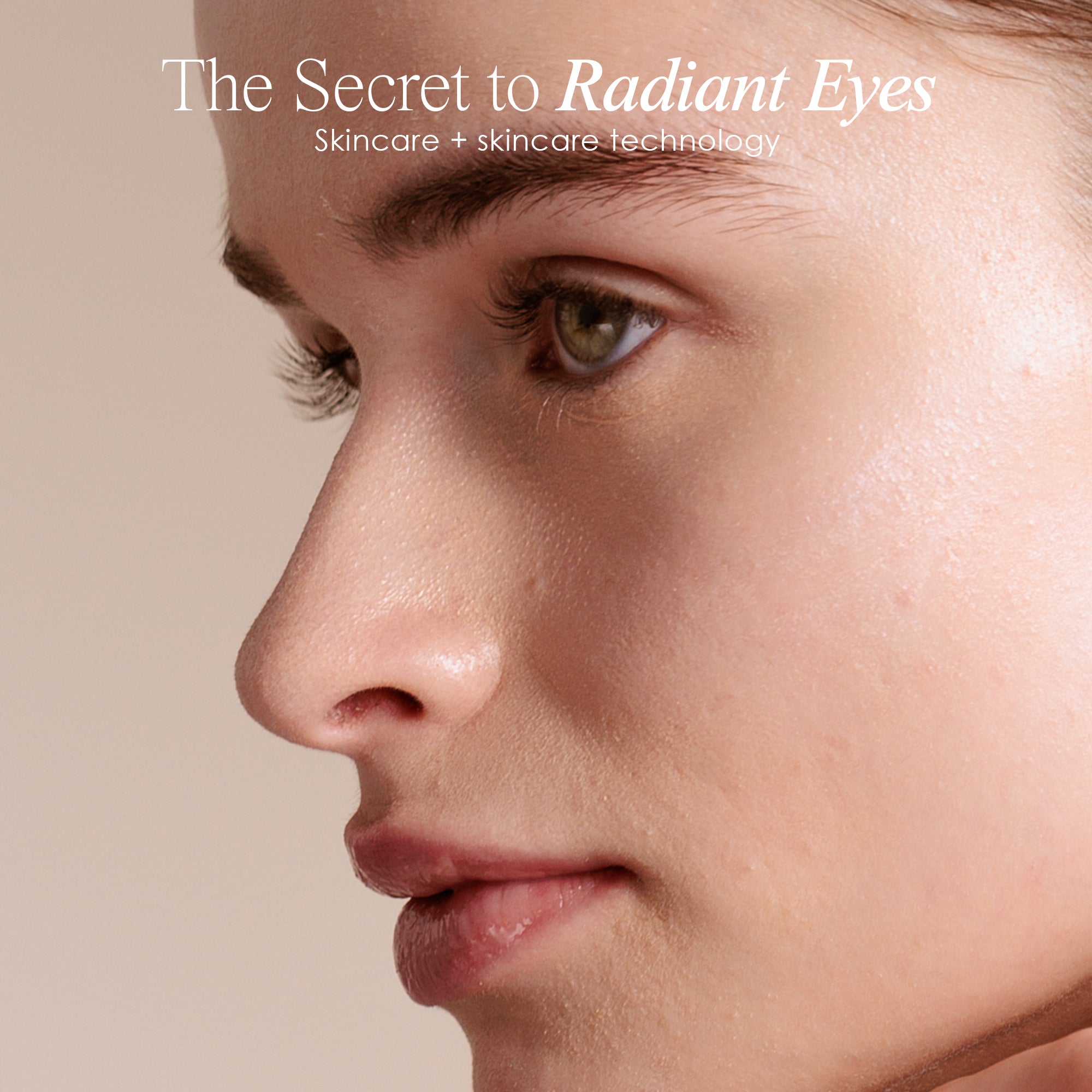 Eye Renewal anti-aging cream showing a model with hydrated, youthful eyes